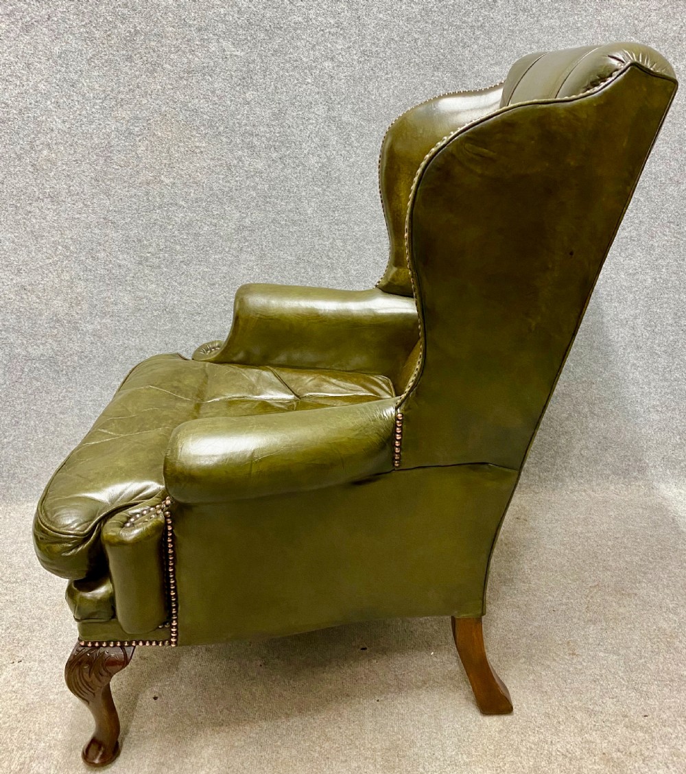 George I Style Leather Winged Armchair  View VIII