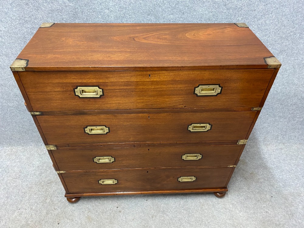 Unusual 19th.C.2 Part  Campaign Chest  View II