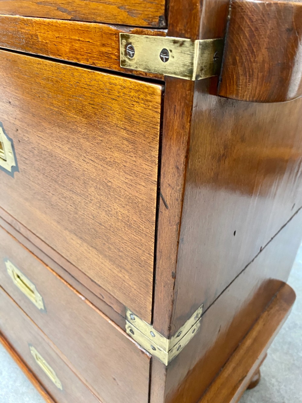 Unusual 19th.C.2 Part  Campaign Chest  View VII