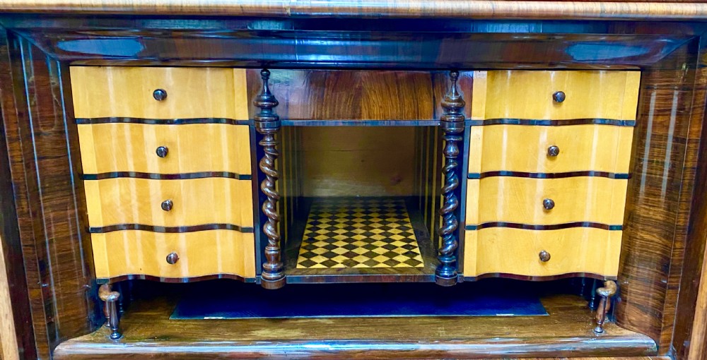 Superb Biedermeier Rosewood Abattant Escritoire Desk. View III