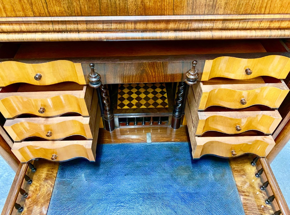 Superb Biedermeier Rosewood Abattant Escritoire Desk. View IV