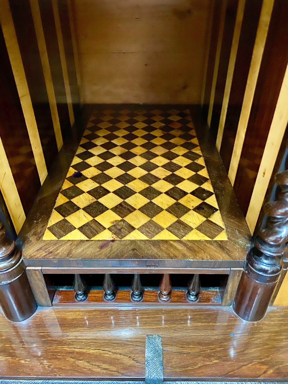 Superb Biedermeier Rosewood Abattant Escritoire Desk. View V