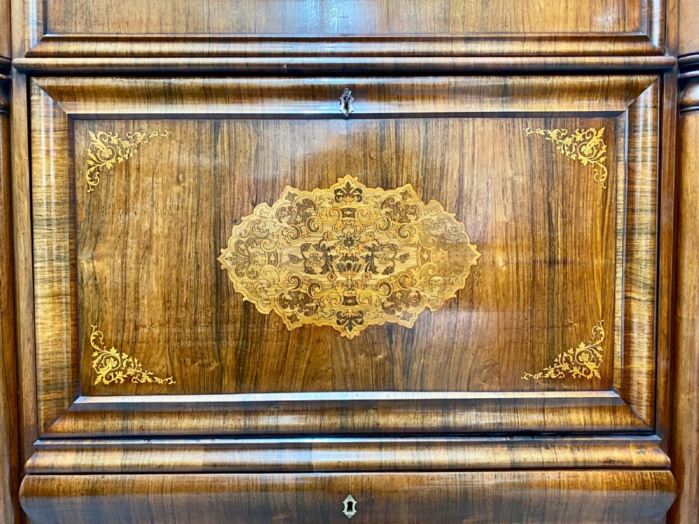 Superb Biedermeier Rosewood Abattant Escritoire Desk. View IX