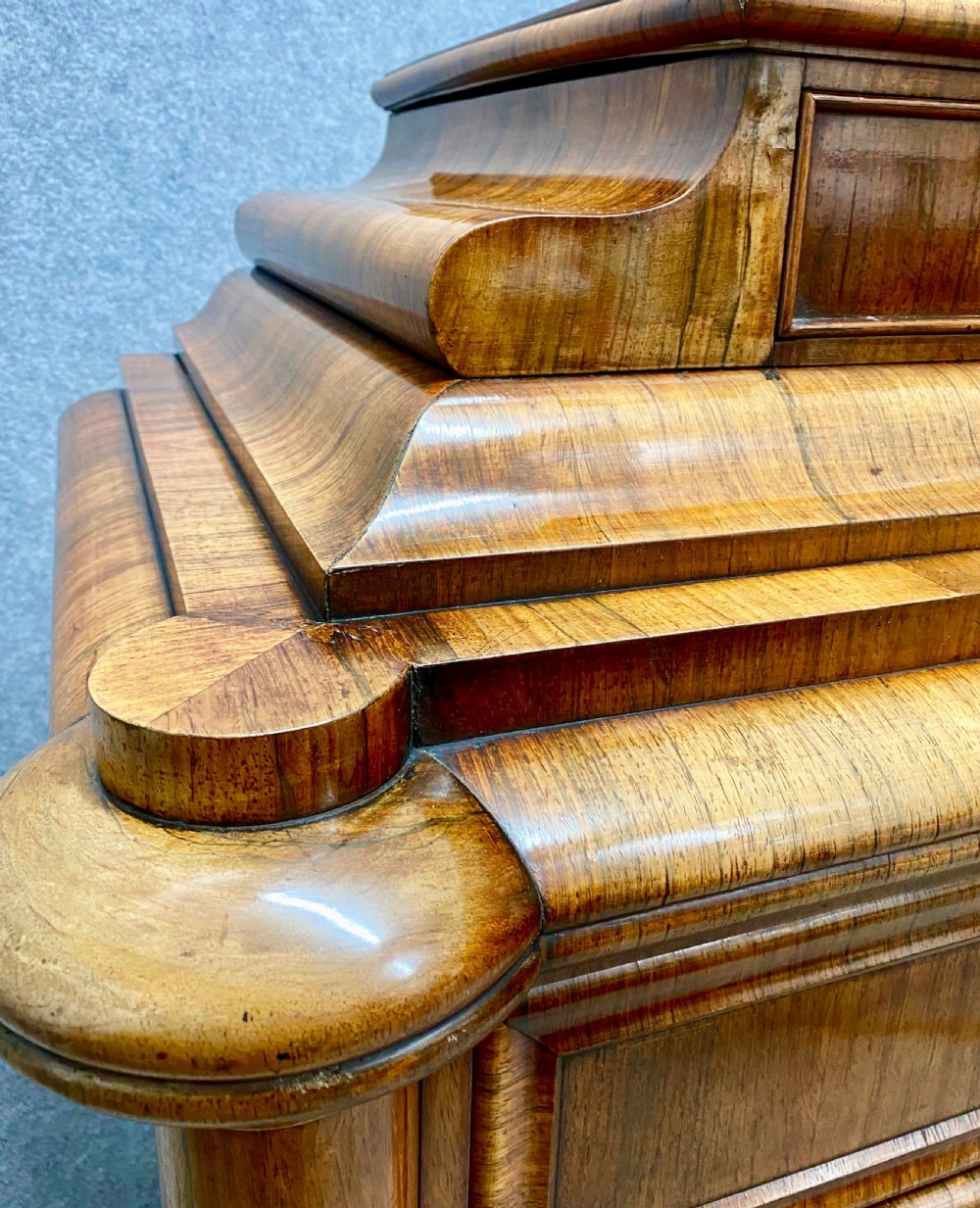 Superb Biedermeier Rosewood Abattant Escritoire Desk. View XIV