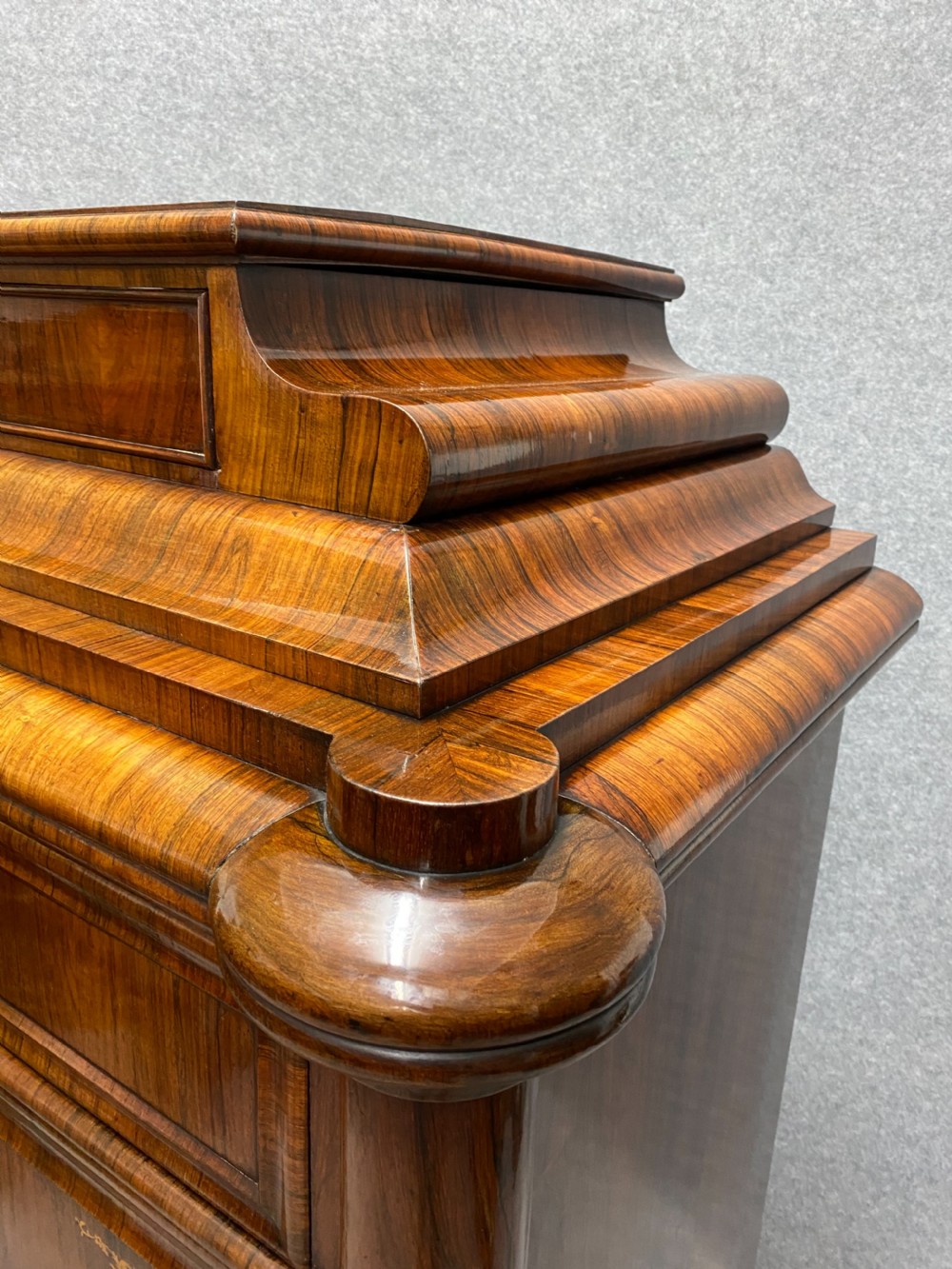 Superb Biedermeier Rosewood Abattant Escritoire Desk. View XVI
