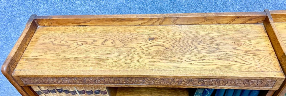 Pair Arts and Crafts Open Oak Bookcases View VI