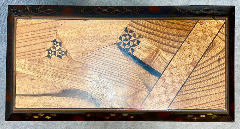 Japanese Meiji Period Table Top Yosegi Shodana View VI