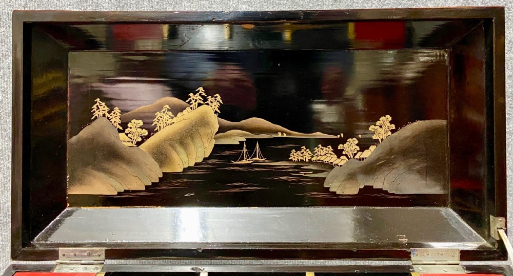 Japanese Meiji Period Table Top Yosegi Shodana View IX