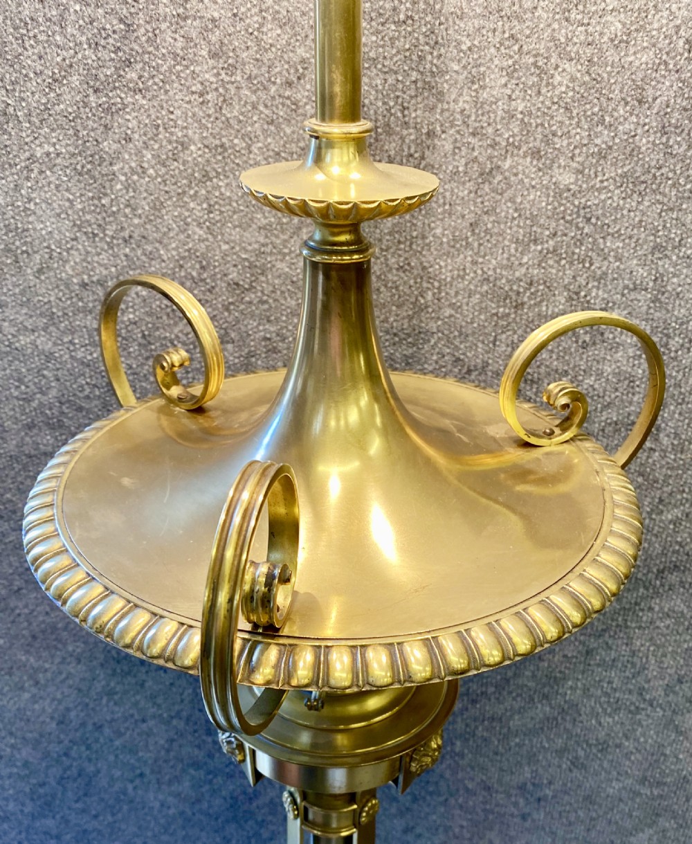 Superb Edwardian Adam Style Brass Standard Lamp View VI