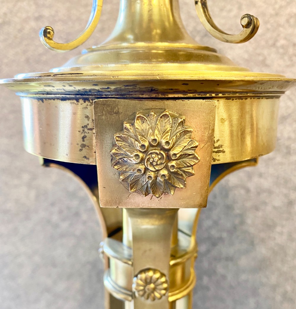 Superb Edwardian Adam Style Brass Standard Lamp View VIII