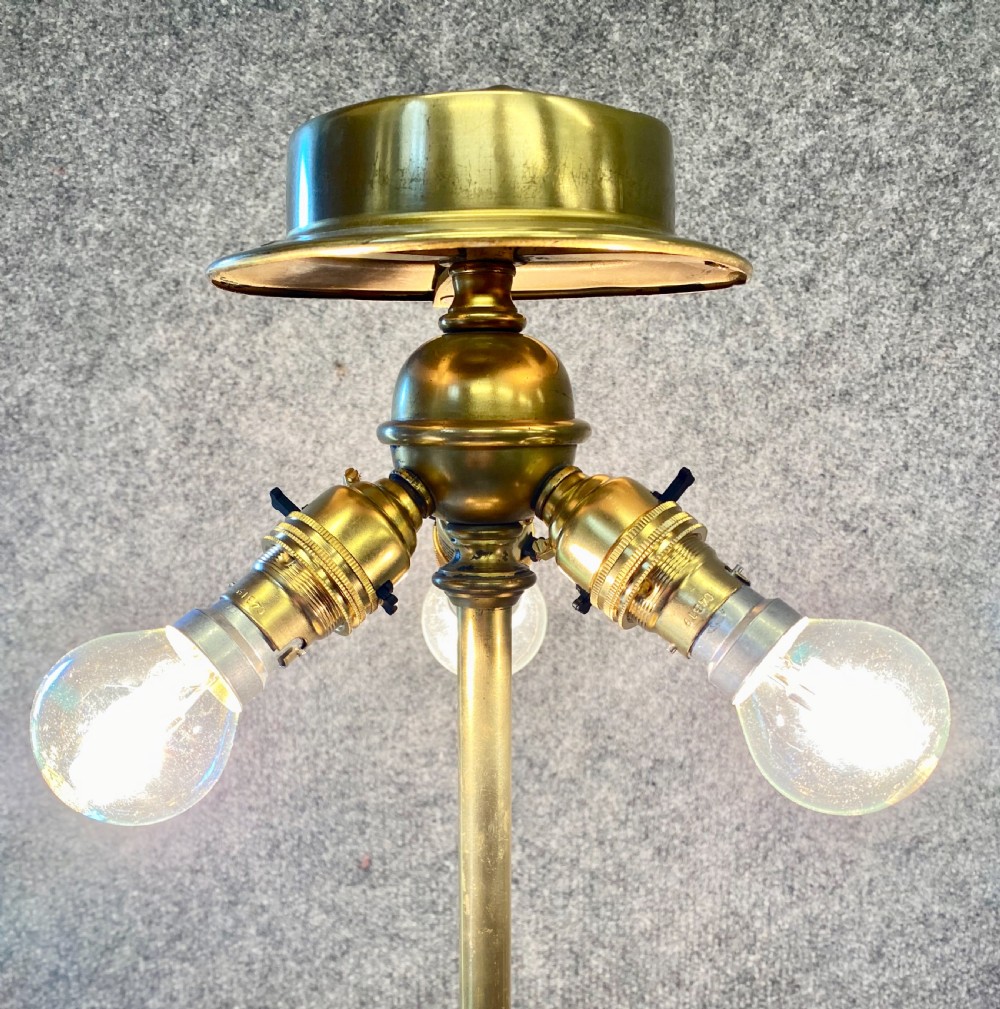 Superb Edwardian Adam Style Brass Standard Lamp View XIV