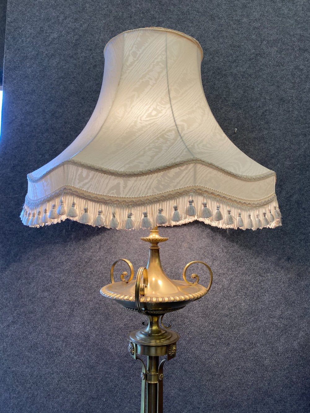 Superb Edwardian Adam Style Brass Standard Lamp View XV