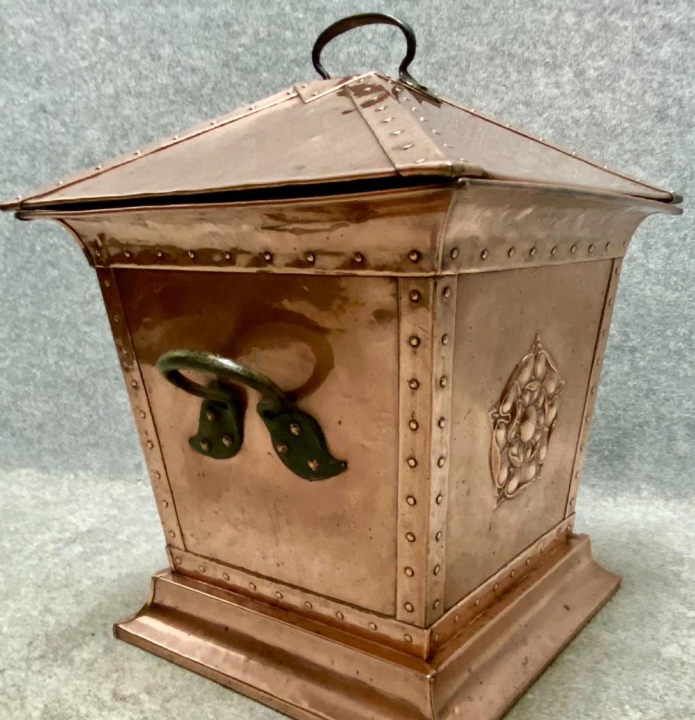 Arts and Crafts Copper Log Bin View II