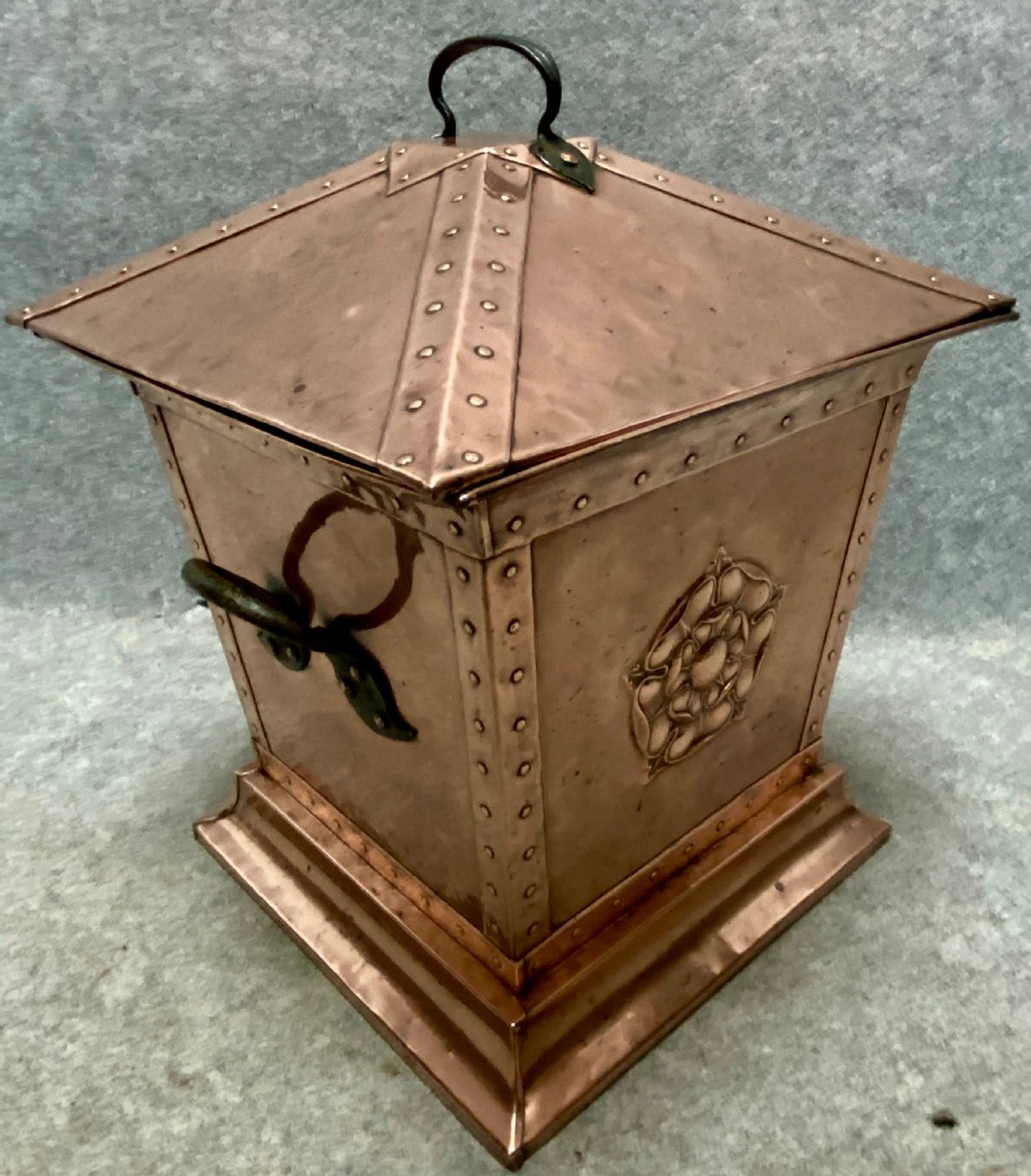 Arts and Crafts Copper Log Bin View III