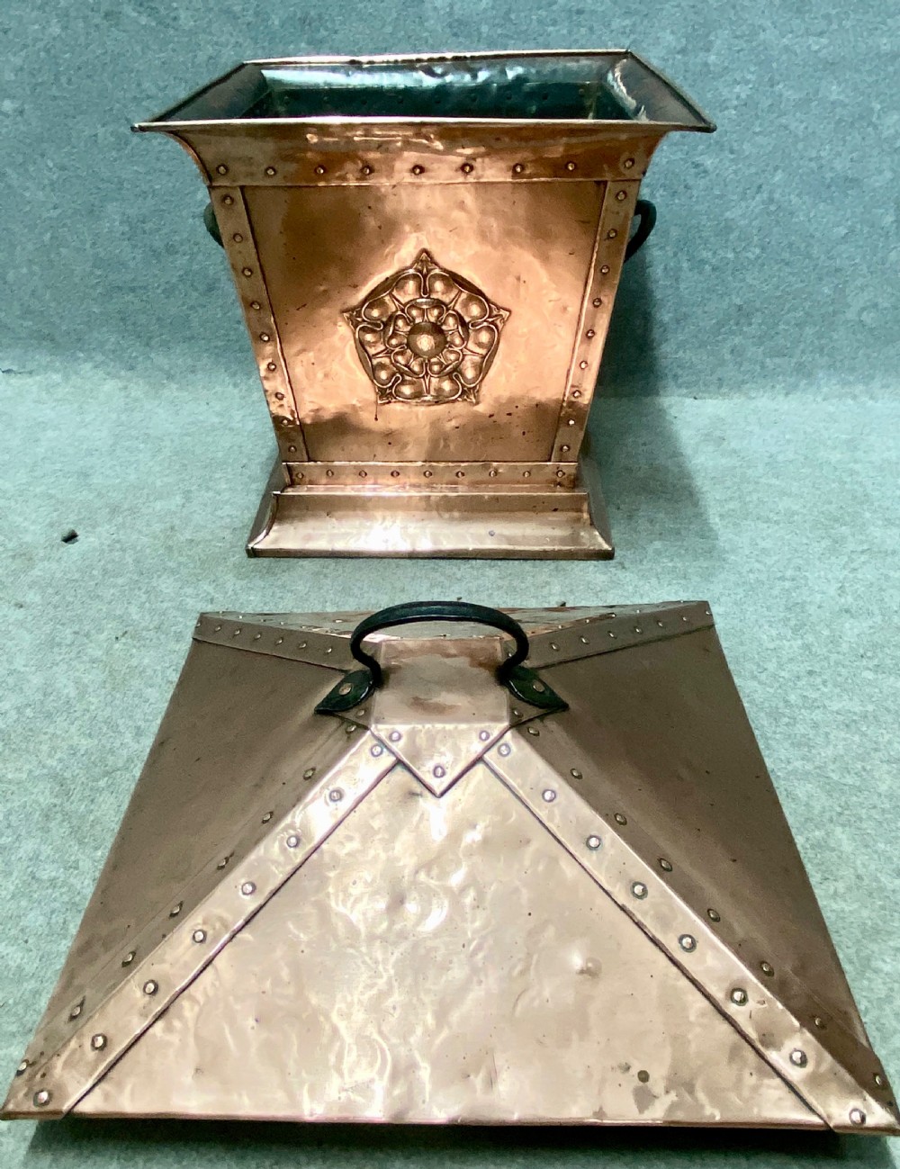 Arts and Crafts Copper Log Bin View IV