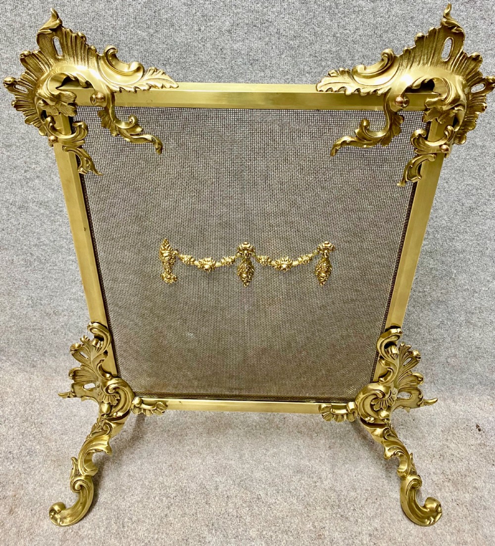 Good Quality Brass Rococo Style Fire Screen View II
