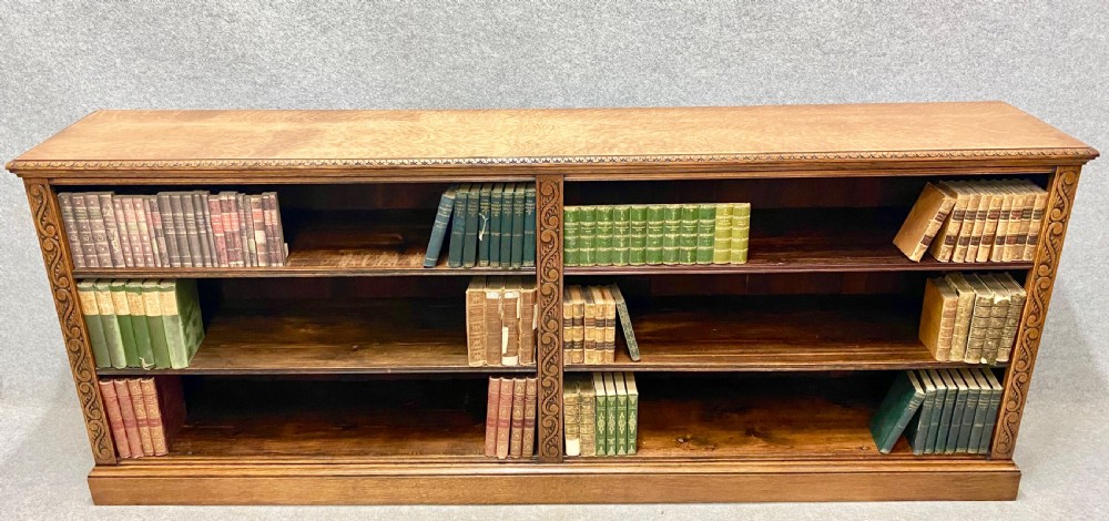 Substantial Victorian Oak Open Bookcase View II