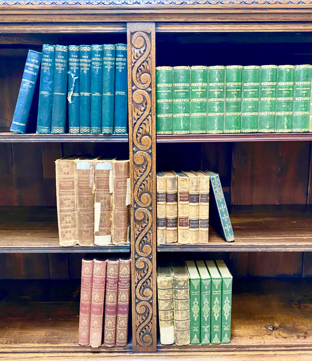 Substantial Victorian Oak Open Bookcase View III