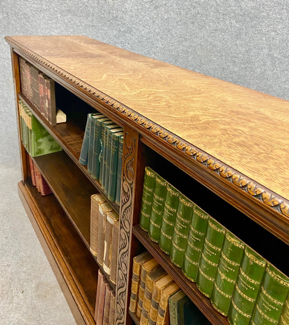 Substantial Victorian Oak Open Bookcase View IX