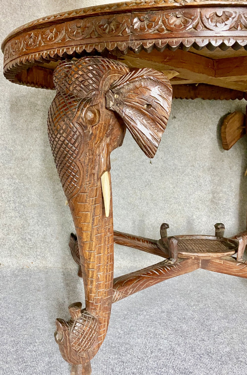 Good Anglo Indian Elephant Coffee Table View XI