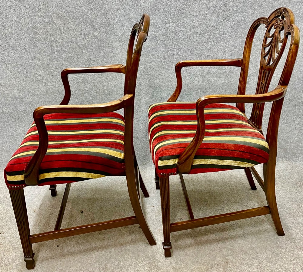 Pair of Mahogany Georgian Style Elbow or Desk Chairs View VII