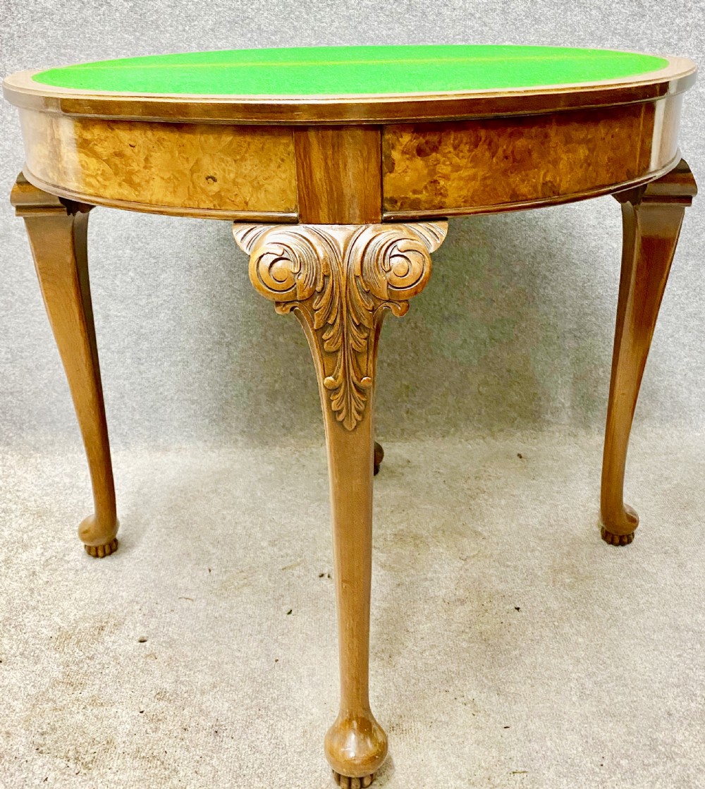 Good Quality Burr Walnut Card Table View V