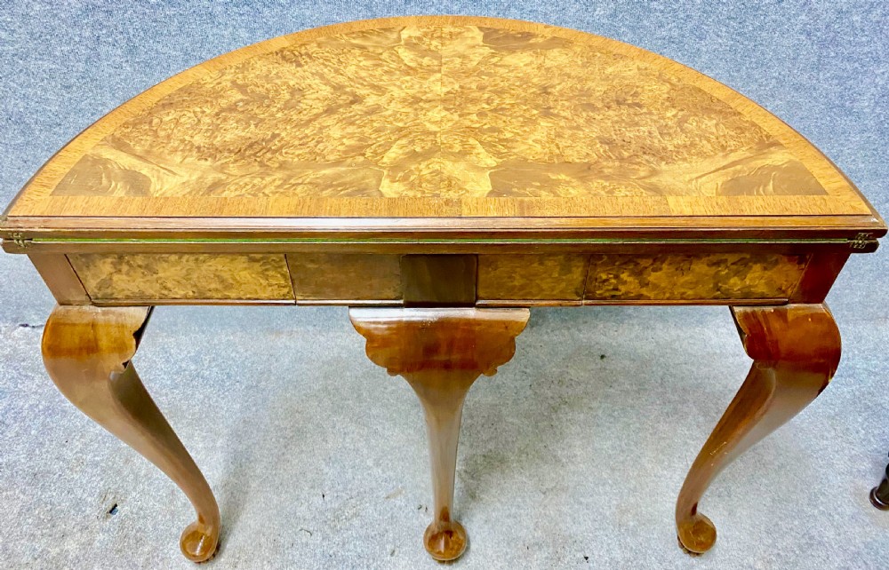 Good Quality Burr Walnut Card Table View X