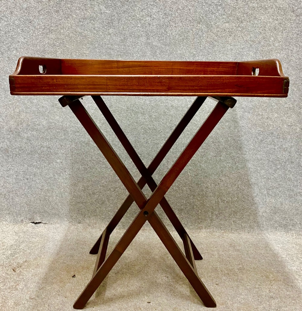 Antique Mahogany Butler's Tray on Stand View II