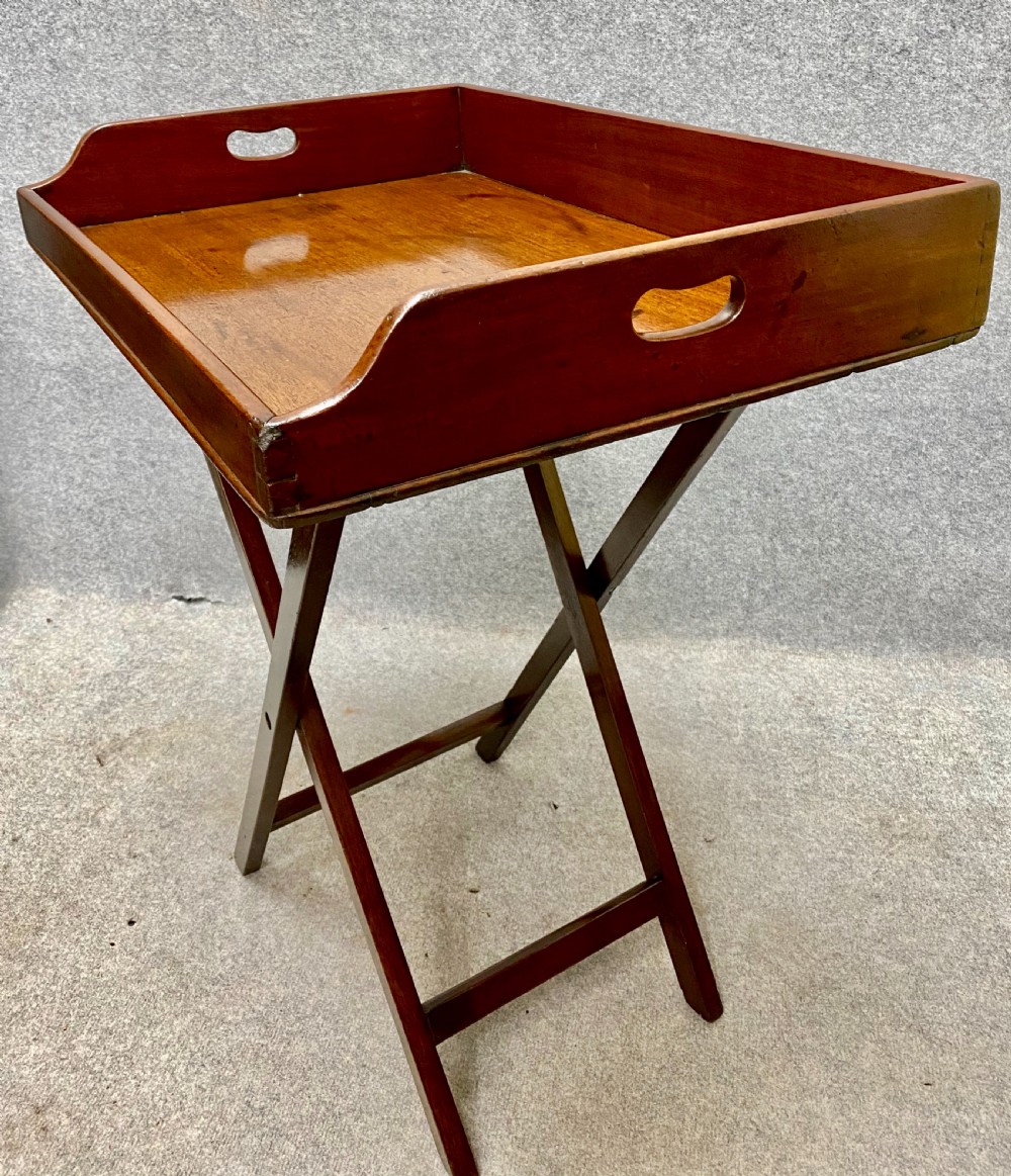 Antique Mahogany Butler's Tray on Stand View III