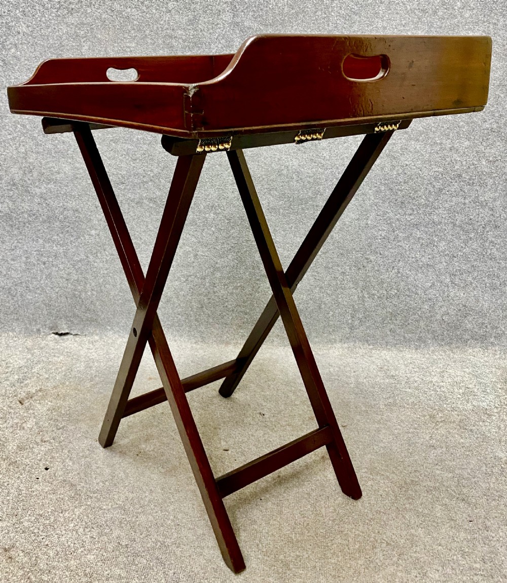 Antique Mahogany Butler's Tray on Stand View IV