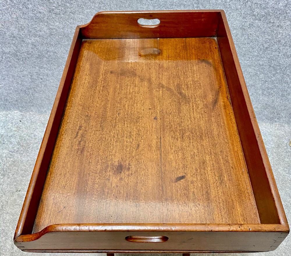 Antique Mahogany Butler's Tray on Stand View VI