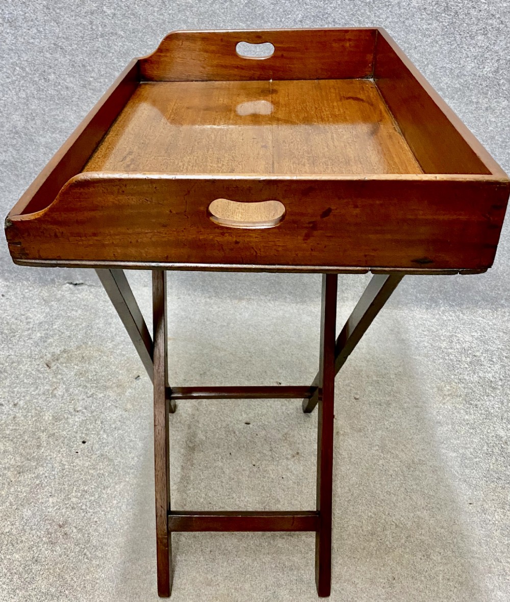 Antique Mahogany Butler's Tray on Stand View VII
