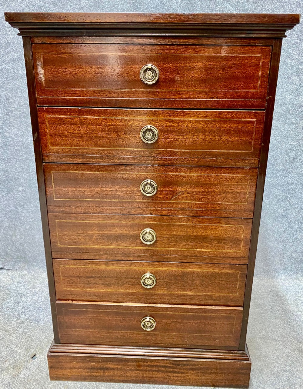 Edwardian Inlaid Folio Chest of Drawers View VI