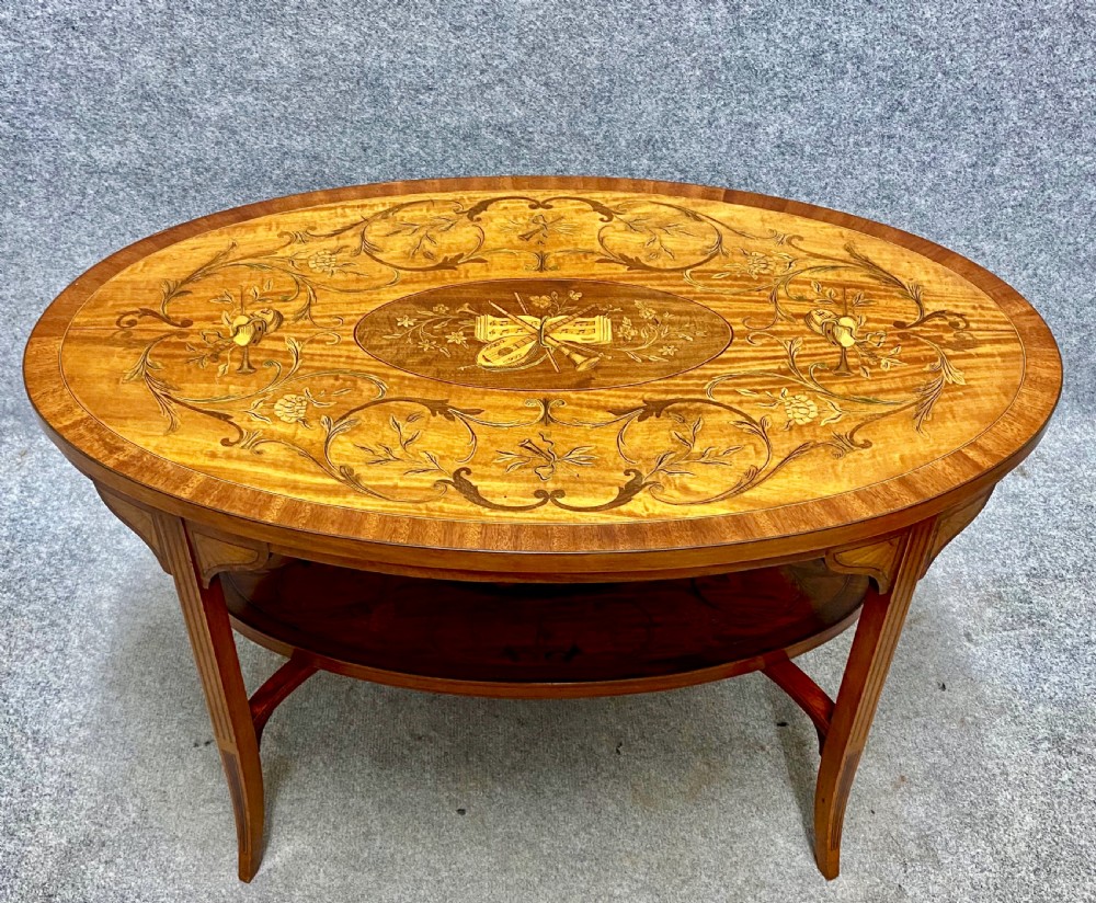 Stunning Sheraton Revival Satinwood Coffee Table