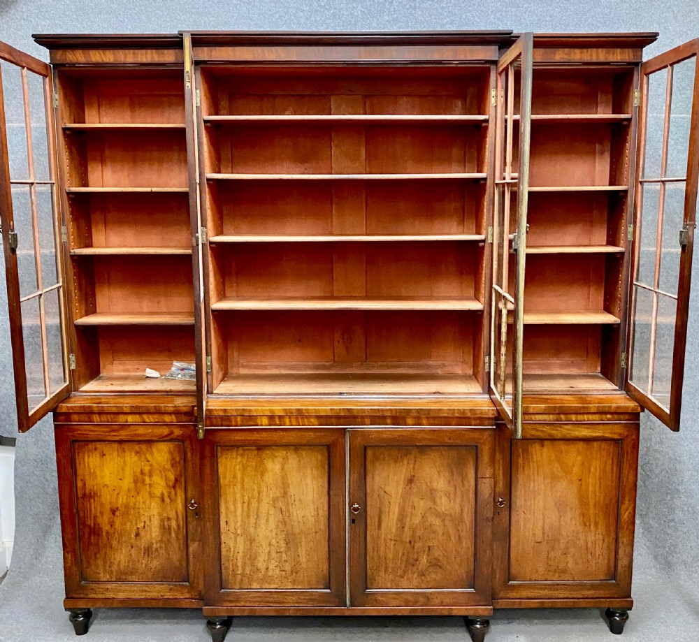 George IV Mahogany Breakfront Bookcase View II