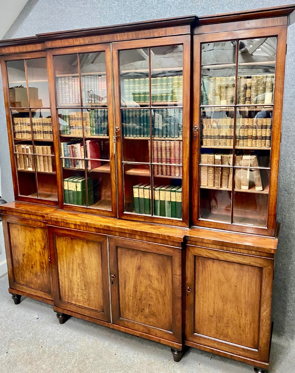 George IV Mahogany Breakfront Bookcase View IX