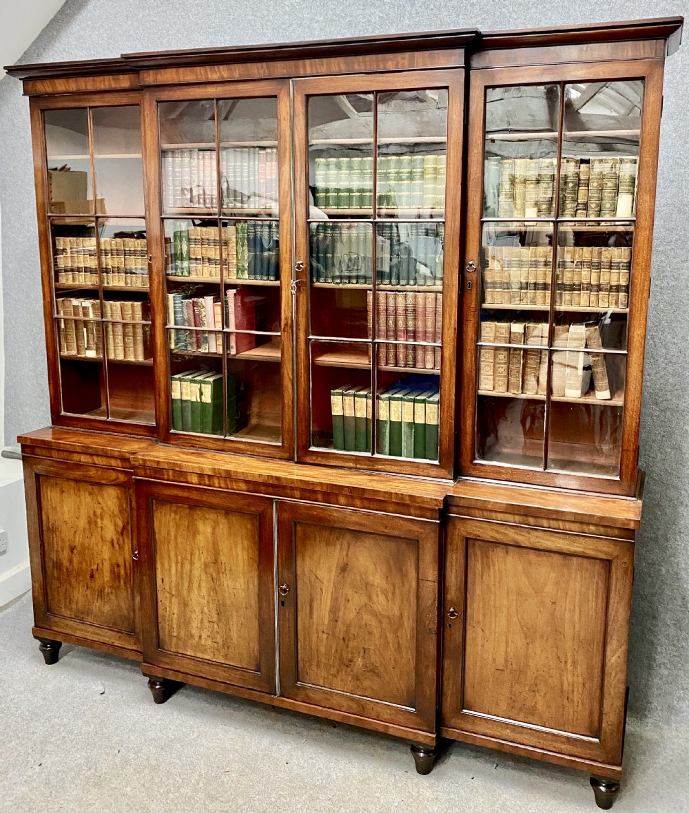 George IV Mahogany Breakfront Bookcase View X