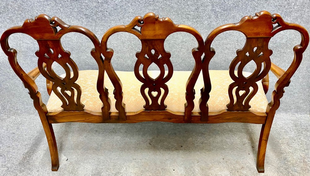Good Antique Dutch Walnut Chair Back Settee View XII