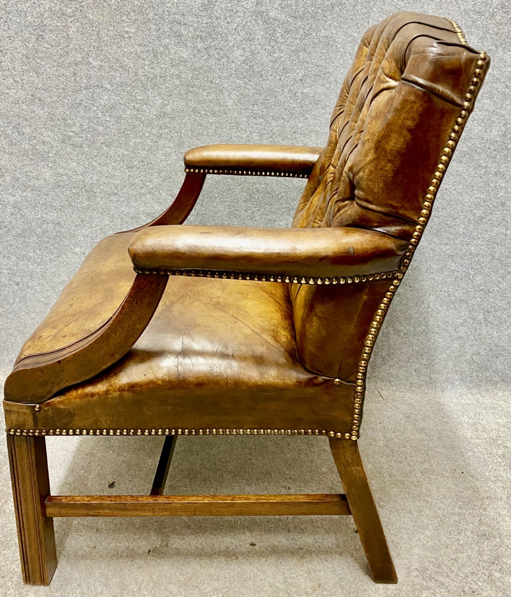 Mahogany & Leather Library Desk Chair View III