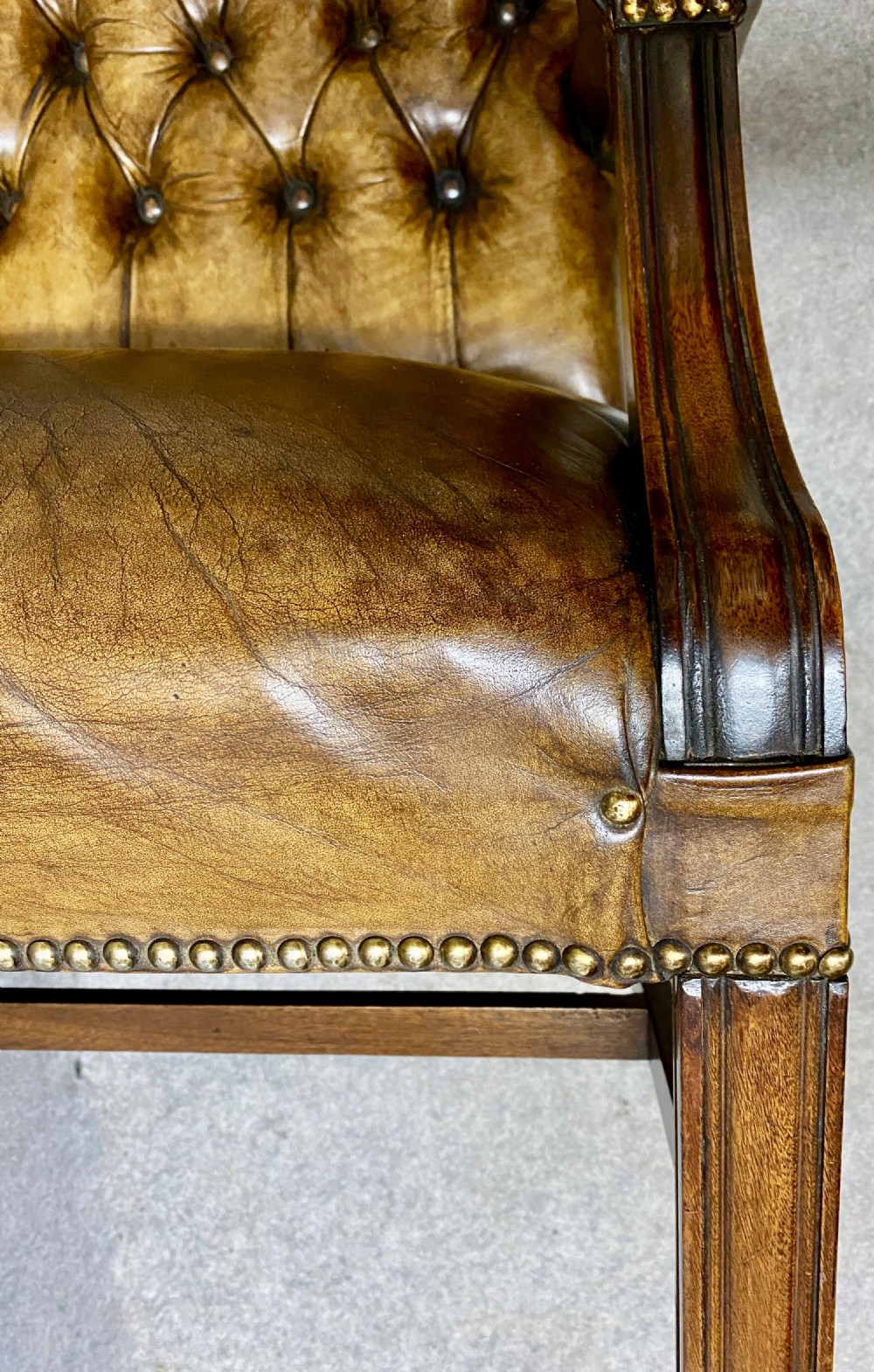 Mahogany & Leather Library Desk Chair View X