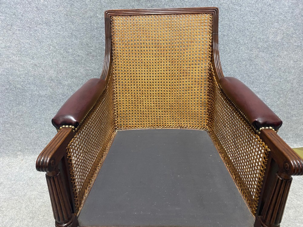 Regency mahogany bergere library armchair View IX