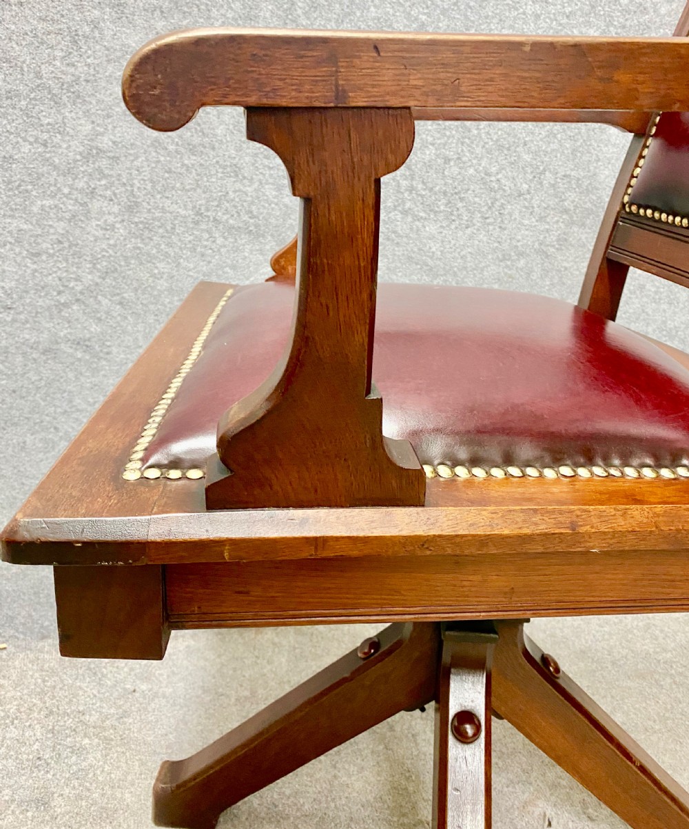 Arts & Crafts Patented Swivel Desk Chair View IV