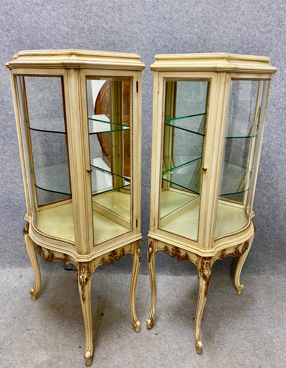 Pair Painted French Style Display Cabinets View IX