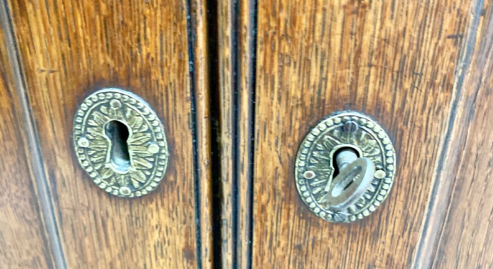 Antique Oak Housekeepers  Cupboard View V