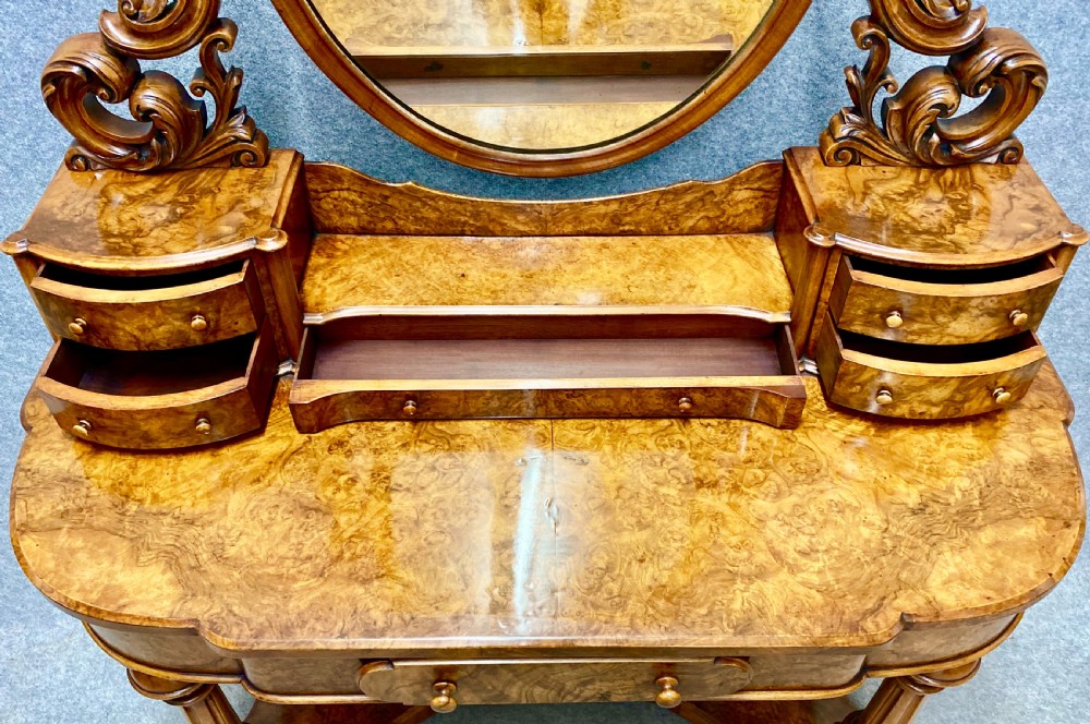 An Attractive Victorian Burr Walnut Dressin Table View IV