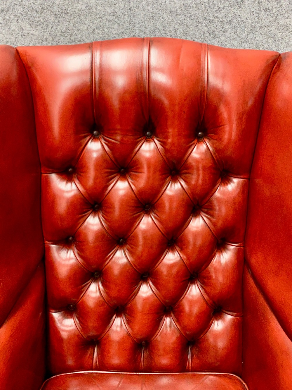 Georgian Style Leather Winged Armchair View II