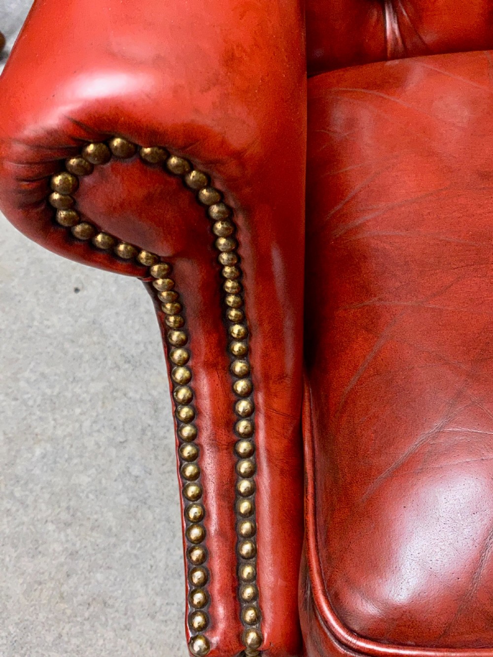 Georgian Style Leather Winged Armchair View IV