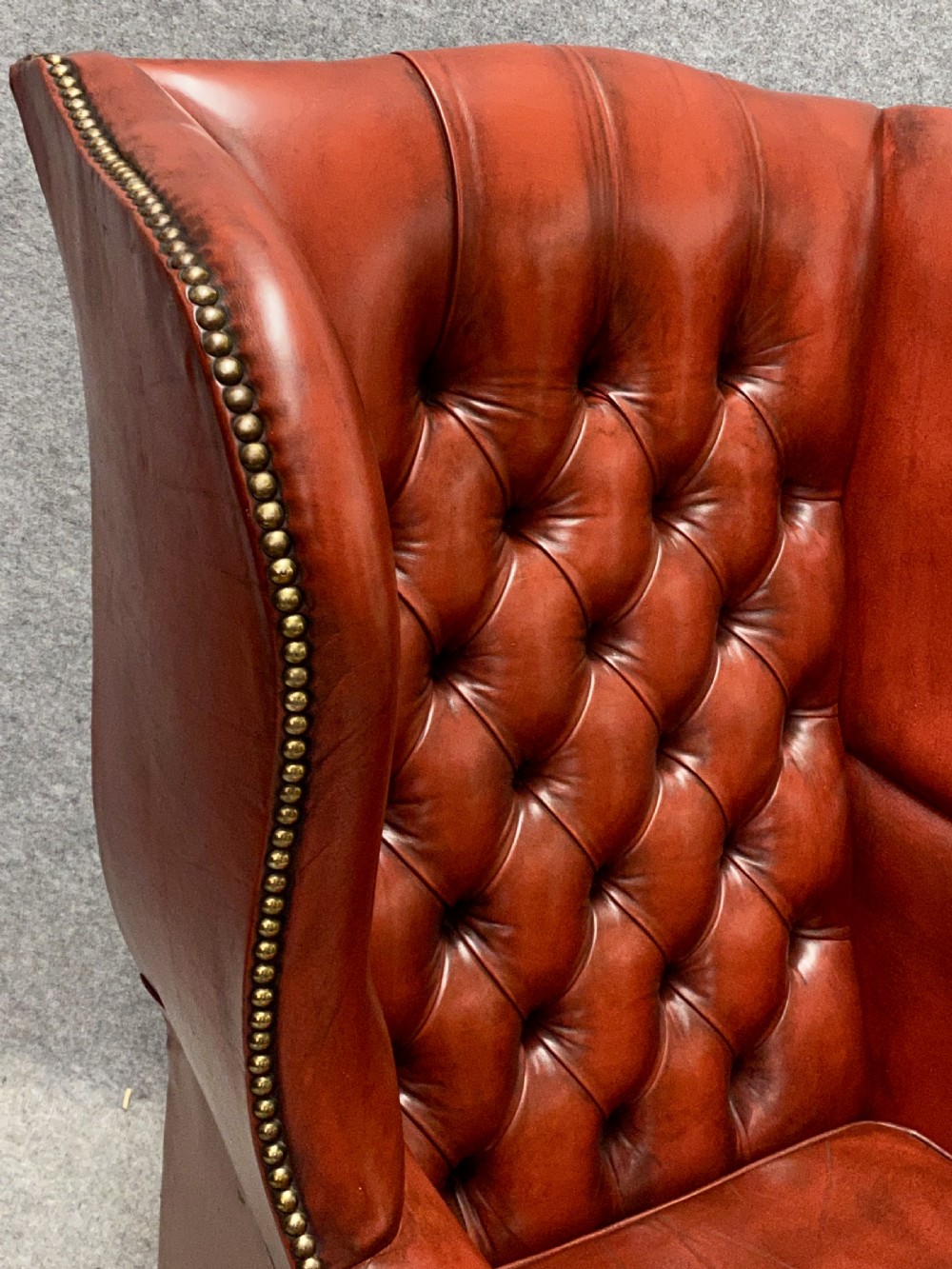 Georgian Style Leather Winged Armchair View V
