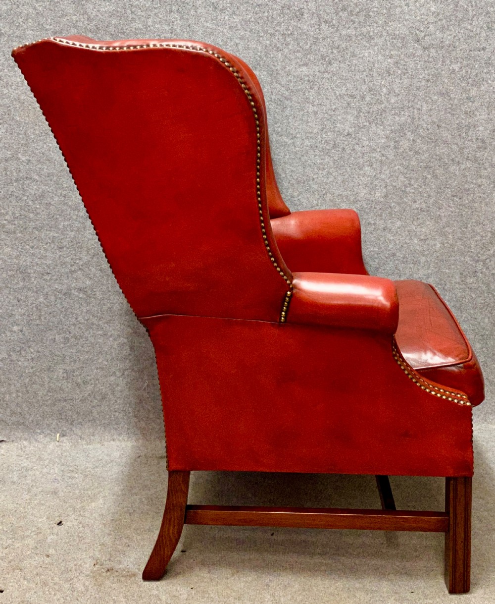 Georgian Style Leather Winged Armchair View VII