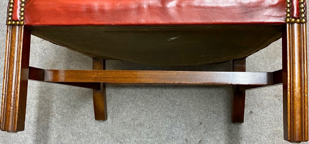 Georgian Style Leather Winged Armchair View X